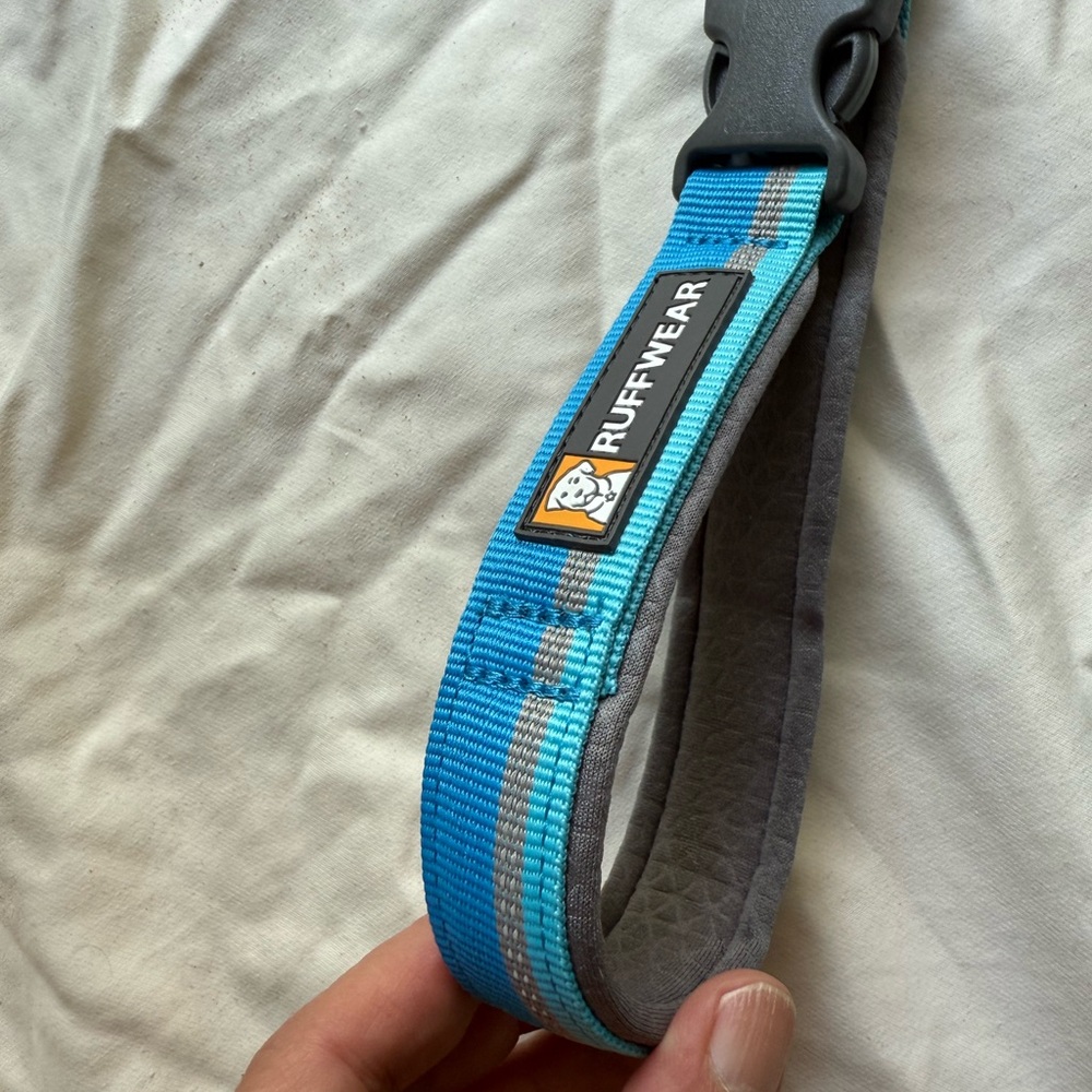 Blue Reflective Ruffwear Crag EX Adjustable Dog Leash - Hand-Held, Waist-Worn